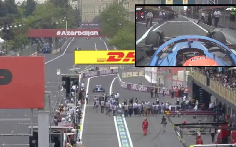 - VIDEO: Esteban Ocon kollidiert bei einem Zwischenfall in der Boxengasse in Baku fast mit Fotografen