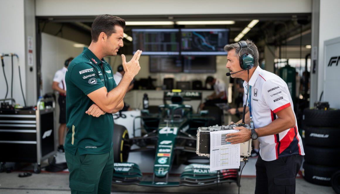 aston martin ends talks with honda over f1 battery technology, questioning the relevance of related inquiries amidst ongoing developments in formula 1.