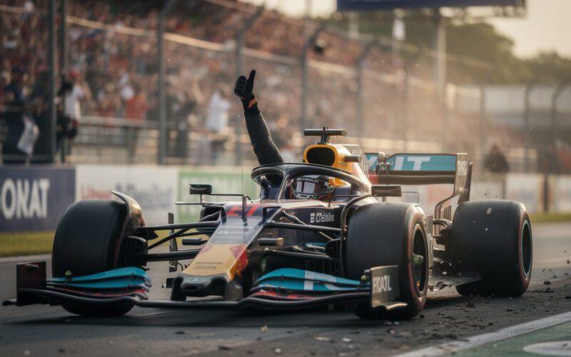 kimi antonelli pays tribute to legendary racer jim clark by proudly displaying his iconic thumbs-up gesture, celebrating a lasting motorsport legacy.