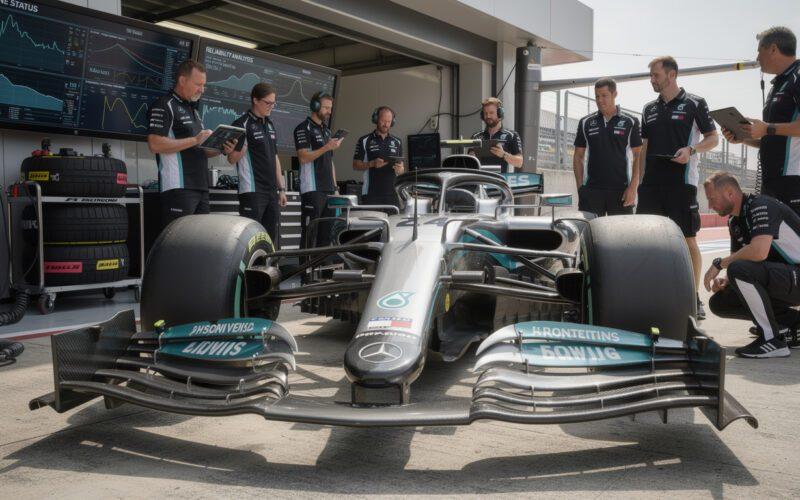 mercedes explains that the 'two-phase' front wing activation is related to reliability issues and is not an attempt to exploit f1 regulations.