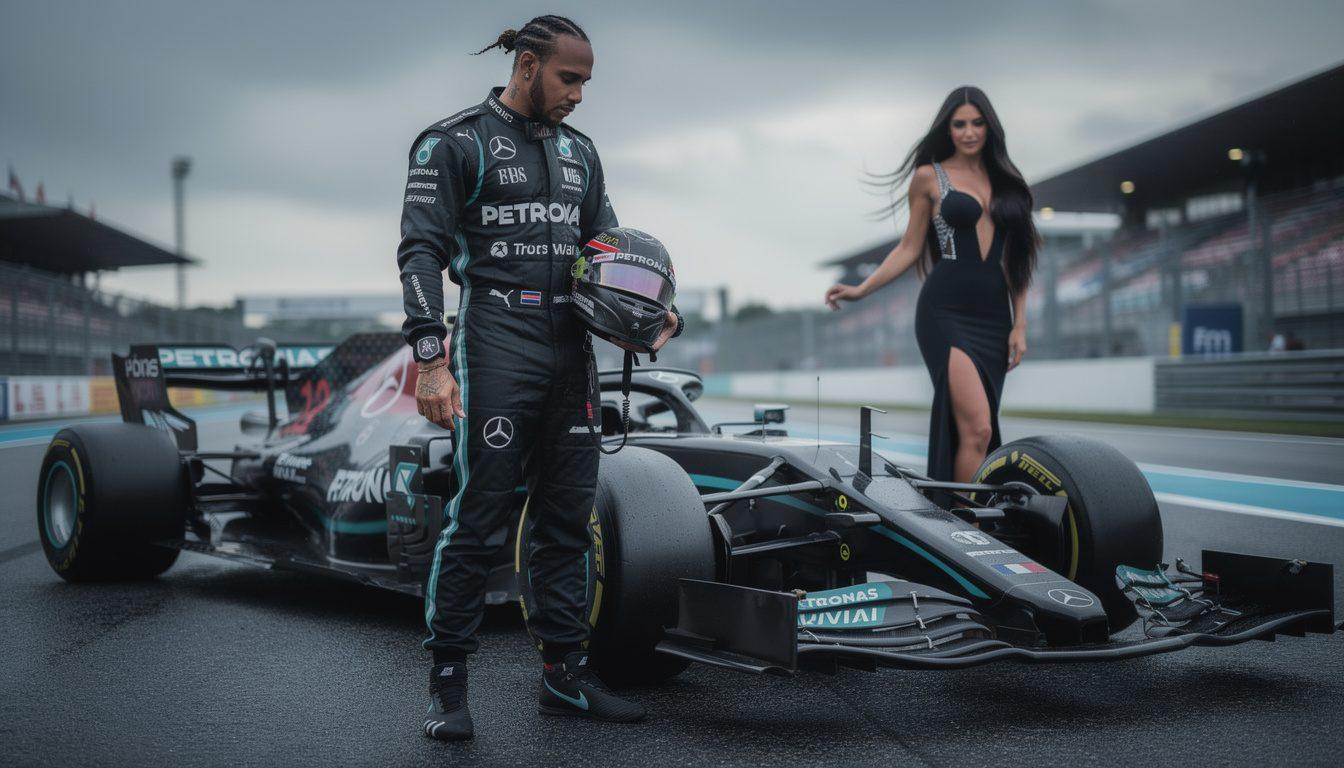 lewis hamilton is rumored to be considering leaving formula 1 amidst his high-profile relationship with kim kardashian, sparking widespread speculation about his future in the sport.