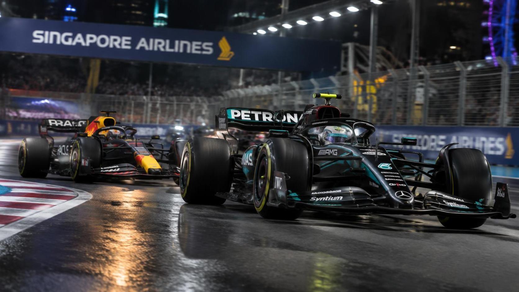 george russell sets the pace in singapore gp practice, while max verstappen shines as teams prepare for qualifying.